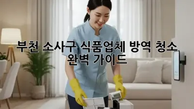 부천 소사구 식품업체 방역 청소 완벽 가이드